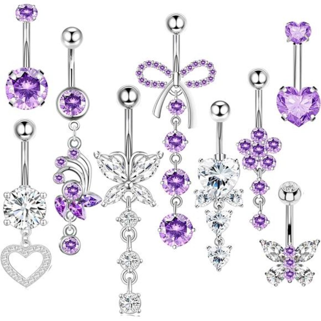 14g Belly Button Belly Rings Surgical Stainless Steel Cute Bow